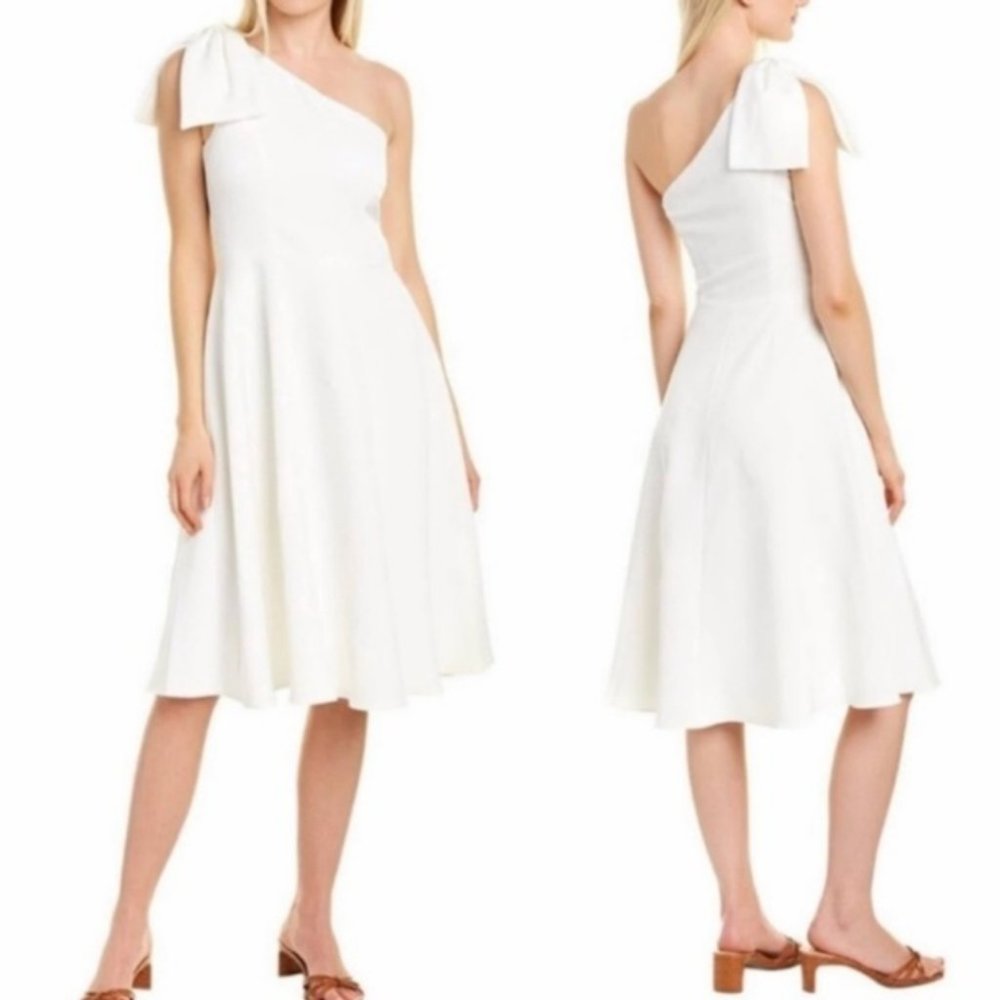 NWT Gal Meets Glam Yvonne One Shoulder Mini Dress in Ivory Size 6